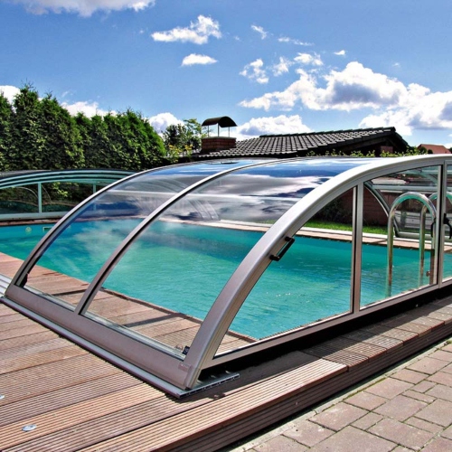 cubierta telescopica piscina elegante